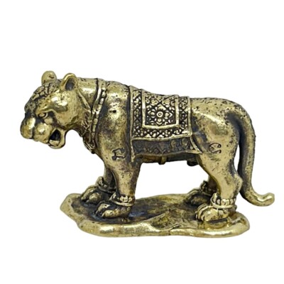 Bengal Tiger Feng Shui Power Amulet Mini Zodiac Animals Figurine Brass Statue