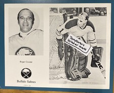 RARE 1970'S Buffalo Sabres Roger Crozier Original Team Issued Photo AUD