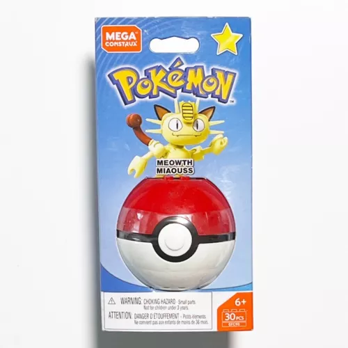 Mega Bloks Construx Pokemon Poke ball Series 1 Meowth *New Sealed*
