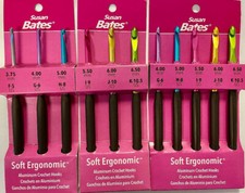 SUSAN BATES Soft Ergonomic Aluminum Crochet Hooks - YOU CHOOSE