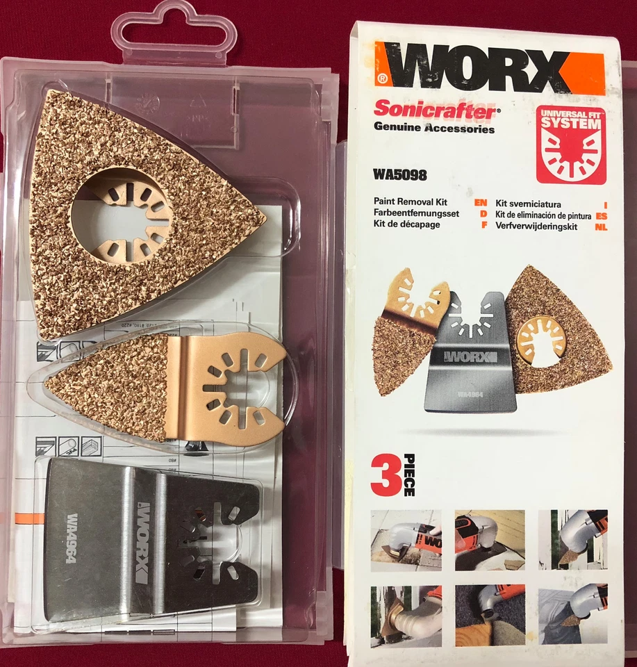 Worx Sonicrafter Oscillating Multitool Universal Paint Removal Kit - 3 PC WA5098 - Image 4 of 4