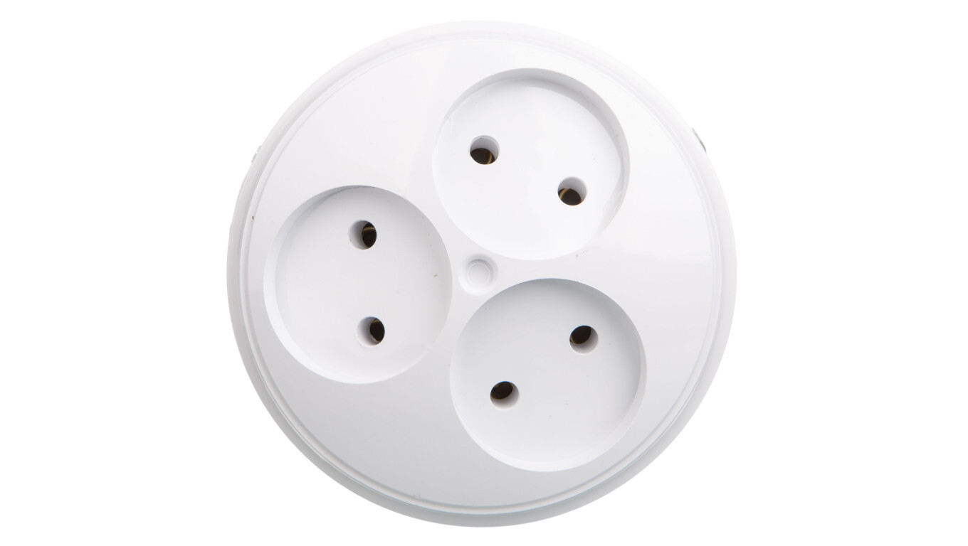Plug-in splitter 3x2P round white R-35 /T2UK