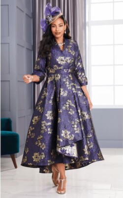 Size 14 Ashro Purple Gold Formal Wedding Church Party Dearra Ball Gown  Dress