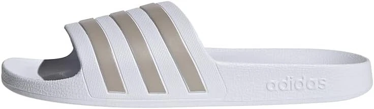 Adidas Unisex Adilette Aqua Slide Sandalo Bianco Platino Metallizzato Bianco 11 US Uomo