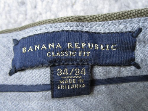 Banana Republic Hose Herren 34x32 echte klassische Passform Chino grün Geschäft Arbeit *# - Bild 4 von 13