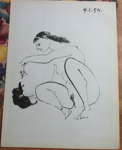 1970 Pablo Picasso Heliogravure Artist and Model Series Nude Feeding 4.1.54 - Picture 1 of 2