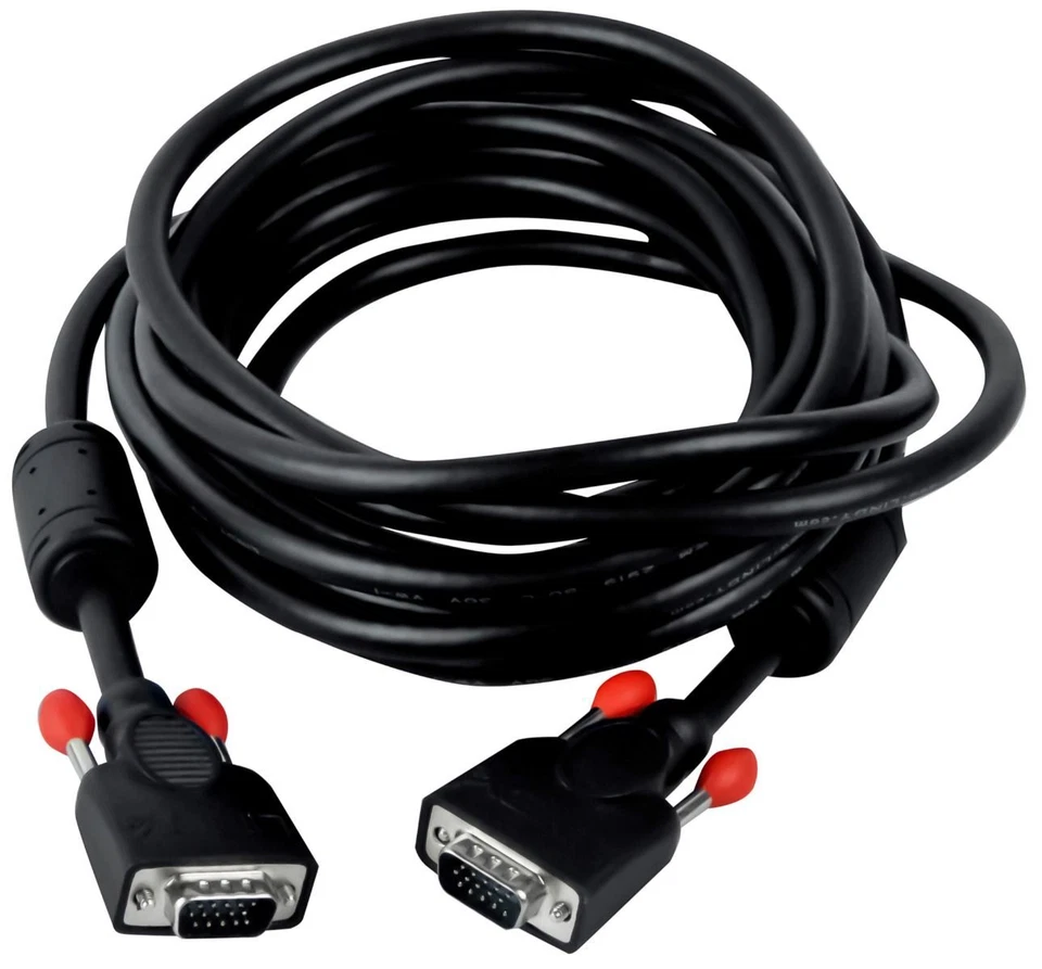 Originale Nero Nuovo Lindy HQ Svga VGA / D-Sub 5M Cavo 37375 15-PIN Maschio - Immagine 2 di 2