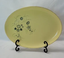 Taylor Smith & Taylor Silver Mist, Luray Yellow Black Floral Platter