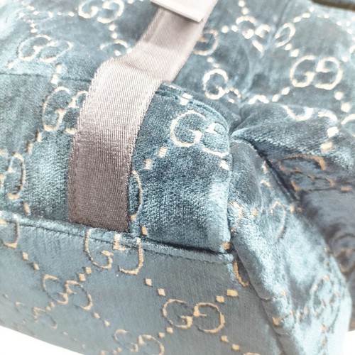 Gucci BackPack Bag Navy Blue Velvet 4720437 - Picture 6 of 21