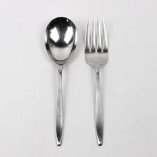 Lot 2 International Silver Nassau (Stainless) Flatware Serving Set