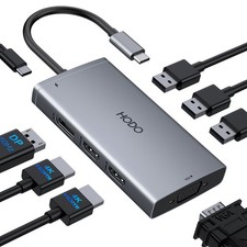 USB C Docking Station Dual Monitor Adapter for Dell HP, Laptop Docking Statio...