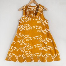 Global Mamas ELI Swing Dress Sz M Mustard Yellow Organic Cotton Batik Tunic