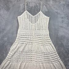 Abercrombie & Fitch Crochet-Style Mini Dress Coverup Cream M cotton/linen/wool