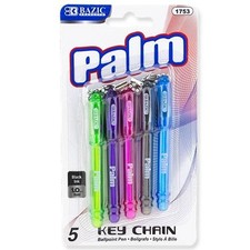 Mini Bolígrafo Bazic Palm 1.0mm Punto Med Asst Colores 5/Paquete Oficina Escuela