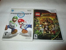 MARIO KART Wii + LEGO INDIANA JONES NINTENDO WII COMPLETE LOT AUTHENTIC