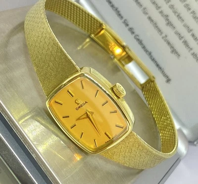 WUNDERSCHÖNE OMEGA DAMENUHR 750/-GELBGOLD MASSIV HANDAUFZUG - Bild 1 von 4