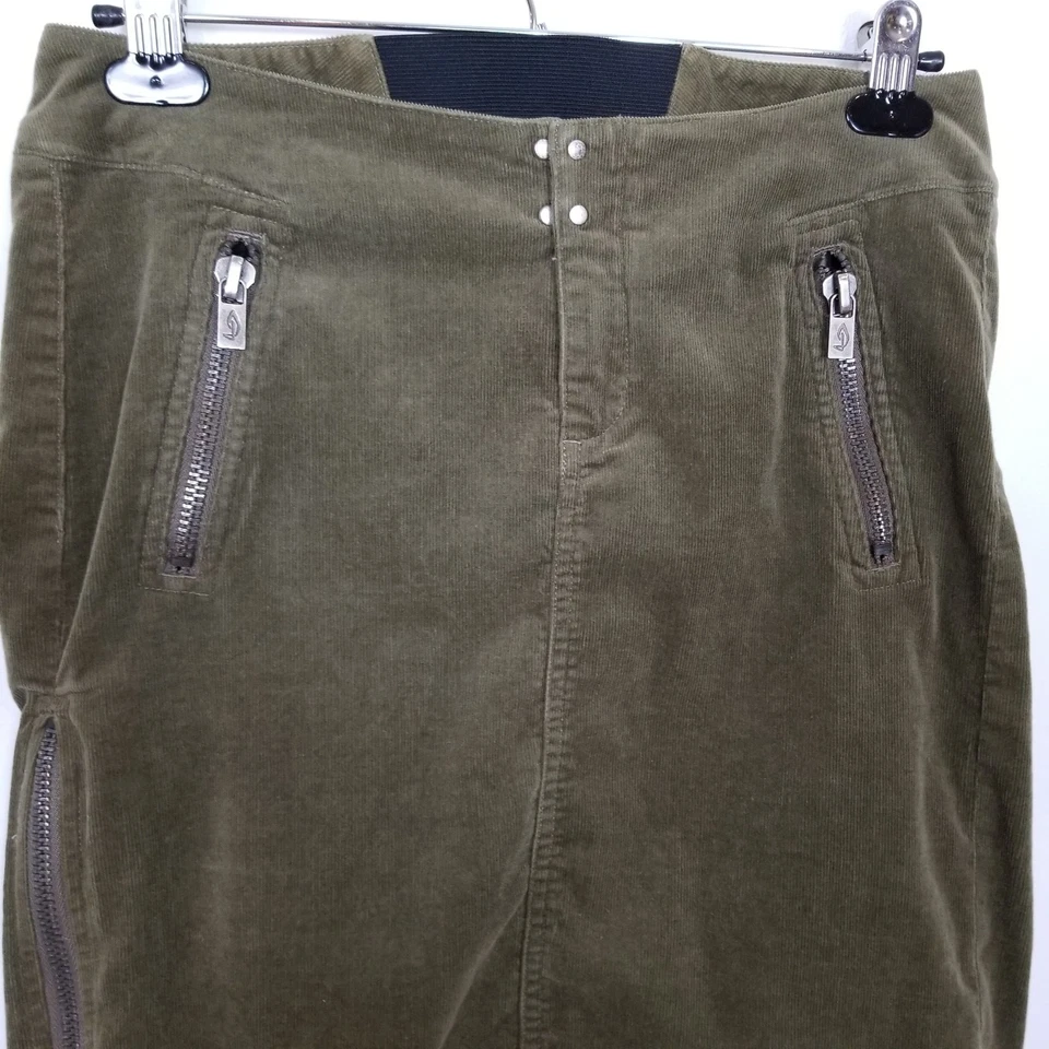 复古 Diesel 女式灯芯绒裙 28 码侧拉链口袋橄榄绿色 90' 复古 Y2K — 第 2/4 张图片