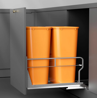 YJHome Pull Out Trash Can Under Cabinet with Soft-Close Slides Garbage 17'' x 24''