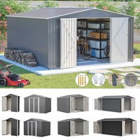 BIRCHTREE Garden Shed Metal Apex Roof Outdoor Storage With Free Foundation