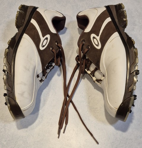 Oakley Golf Shoes Men's Size 12 Brown White Leather Red Code - Picture 1 of 9