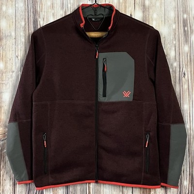 Vortex Optics Mens Large Anchor Point Fleece Full Zip Jacket Mahogany Zip Pocket
