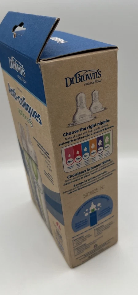 Dr Brown's, anticólicos, paquete de 2, estrecho, 8 oz, vidrio Foto 3 de 4
