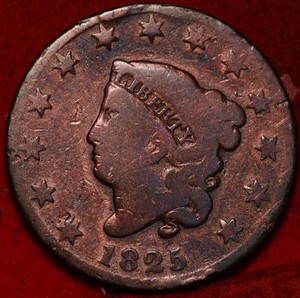 1825 Philadelphia Mint Copper Coronet Head Large Cent