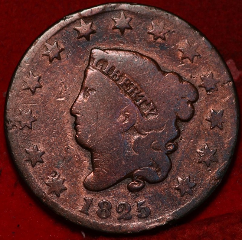 1825 Philadelphia Mint Copper Coronet Head Large Cent