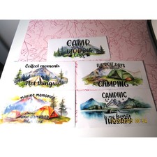 Mixed Lot of 5 Camping Theme Wraps for Water Bottles