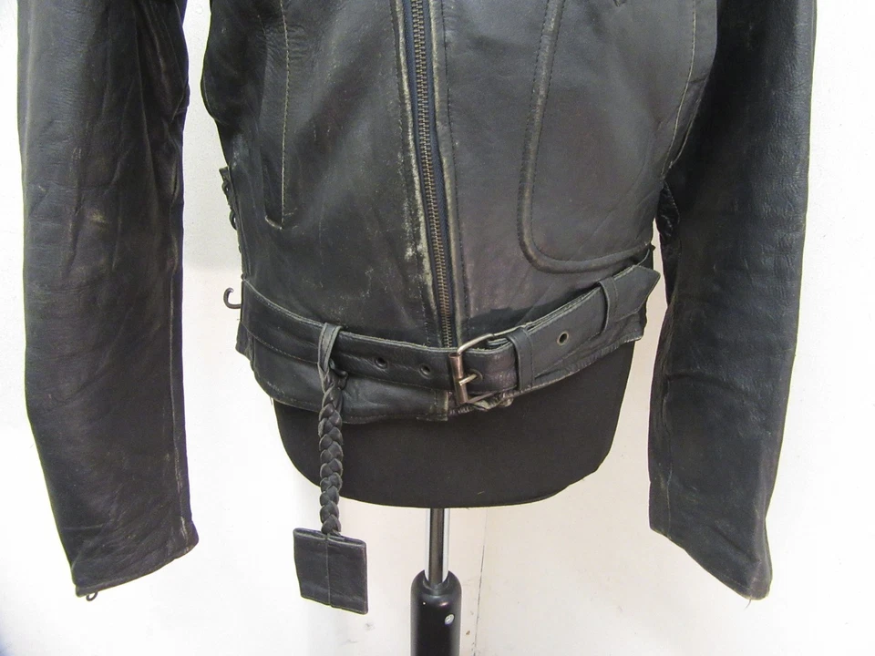 VINTAGE JOE ROCKET LEATHER MOTORCYCLE JACKET SIZEM 2.3KG, LINER AND PATINA - Image 4 of 4
