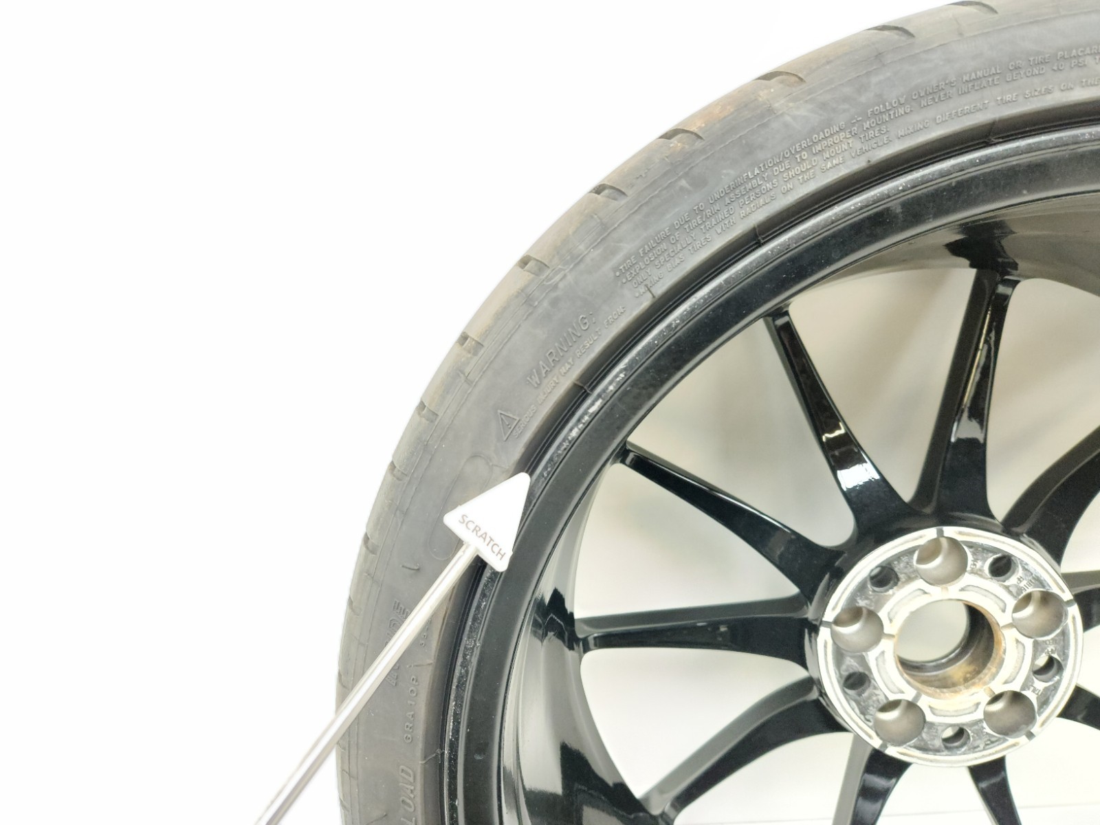 2015-2017 MCLAREN 675LT FRONT ULTRA LIGHT 10 SPOKE RIM WHEEL TIRE OEM 11B1647RP