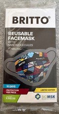 Britto Face Masks. Limited Edition. 10 Days Protection per mask. Content 5 masks