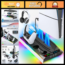 PS5 Stand Cooling Station with RGB Lights, Controller Charger 3 USB Ports