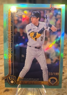 2025 Topps Chrome - Christian Yelich #89 Aqua Refractor /199