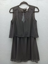 BCBGeneration Women's Dress Size S Tiered Knee Length Black Solid Casual