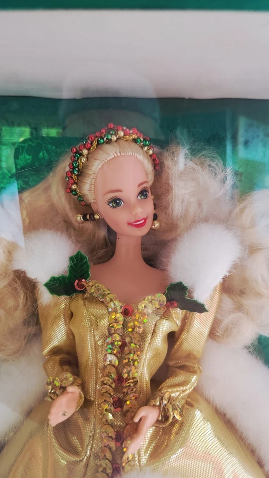 RARO ERROR DE IMPRESIÓN - 1994 NUEVO EN CAJA/SIN USAR, Barbie Edición Especial Muñeca Felices Fiestas Foto 2 de 4