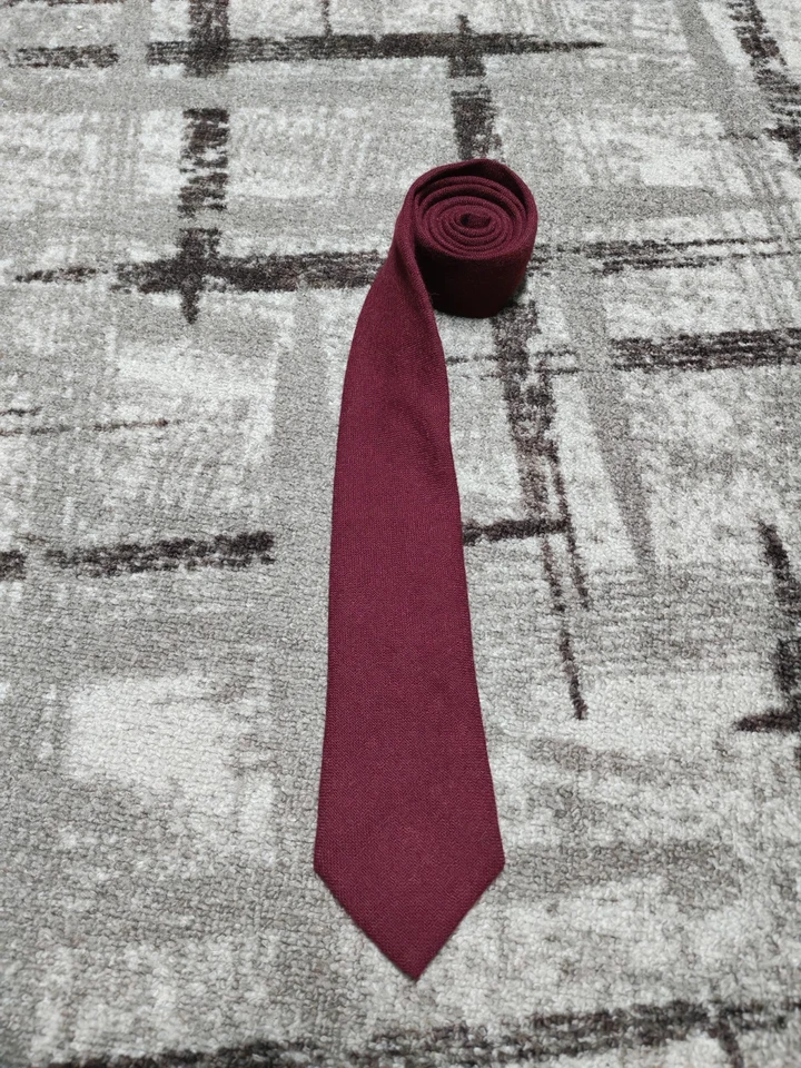 Gravata vintage King's Fashion clássica 100% lã pura retrô bordô - Imagem 3 de 4