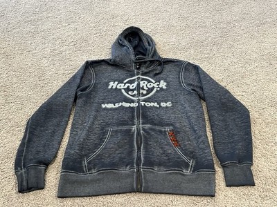 Hard Rock Cafe zip-up Hoodie Distressed 