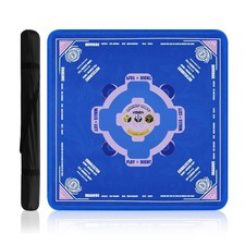 Mahjong Mat 33" x 33" with Storage Bag Waterproof Rollable Game Mat Blue