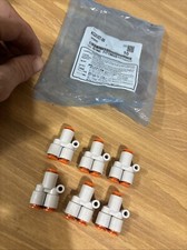 Lot of 6 NEW - SMC KQ2U07-00  Y One-Touch Fitting 1/4" Tube Diameter
