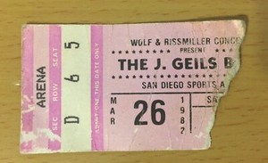 u2 ticket 1982 stub geils diego concert band war san tour boy october
