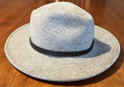 Bailey Bear Run Hat Wool Lite Western Gray Leather Band  display picture 2