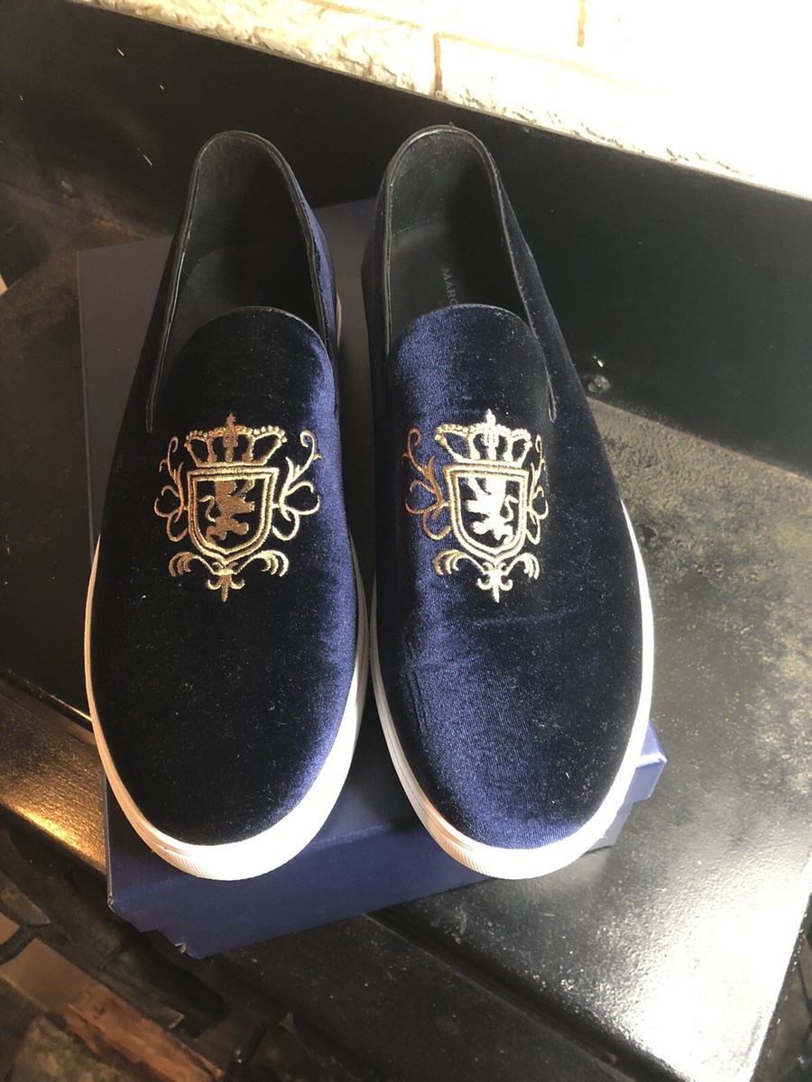 Marc Nolan Men Causal Blue Velvet Slip On Crescent Size 14  display picture 3