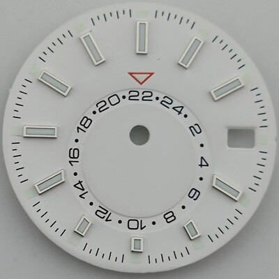 28.5mm sterile watch dial green luminous fit NH35 movement fit 3 o'clock crown