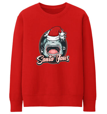 Unisex Santa Jaws Sweatshirt lustiges Weihnachtsgeschenk für Sie oder Ihn Pullover Tag