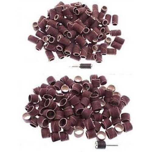 102 PC Sanding Sander Bands Drums 1/4" Round Mixed Grits for Dremel