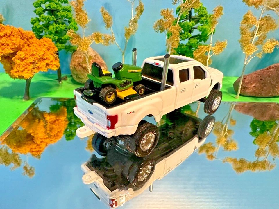 1/64 定制福特 F350 船员驾驶室升降套件农场玩具双管道约翰迪尔拖拉机 — 第 4/4 张图片