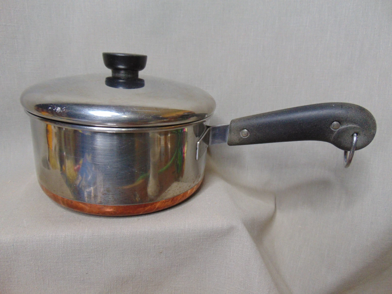 Revere Ware 2 Qt Sauce Pan Copper Clad Bottom w/Lid Riverside CAL