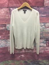 New York and Company XL Sweater v Neck Long Sleeve Silver Acrylic