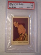 1961 INGEMAR JOHANSSON BOXING CARD #110 DUTCH "H" SET CARD PSA GRADED VG 3